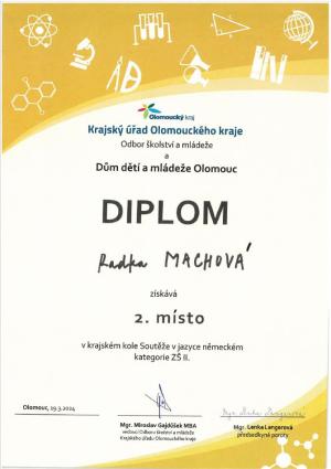 diplom ze soutěže